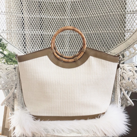 Fossil Woven Tote Bag - Picture 2 of 8